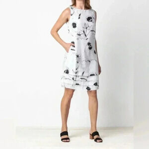 Habitat Sketched Floral Pocket Dress White Size M